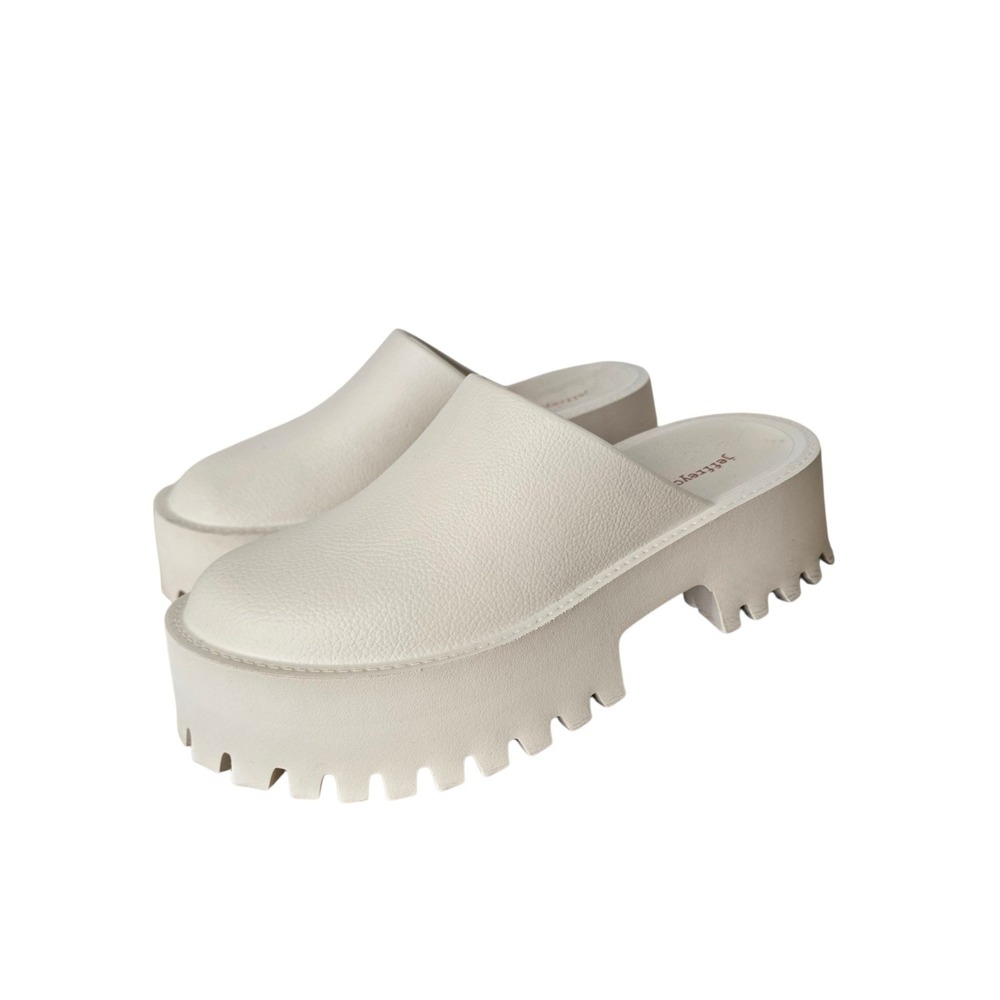 Jeffrey Campbell Bubblegum Platform Clogs Cream Off White Lug Sole Mules Size 7 - Picture 2 of 6